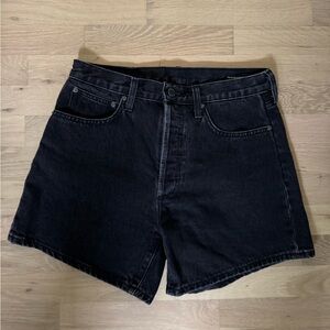 Black Denim Forum Boyfriend Shorts
